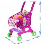 Žaislinis pirkinių vežimėlis su pirkiniais rose - 46 priedai